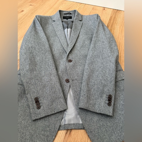 Banana Republic 100% Cotton Tailored Fit Gray Blazer Jacket Men’s Size 44L - Picture 11 of 13